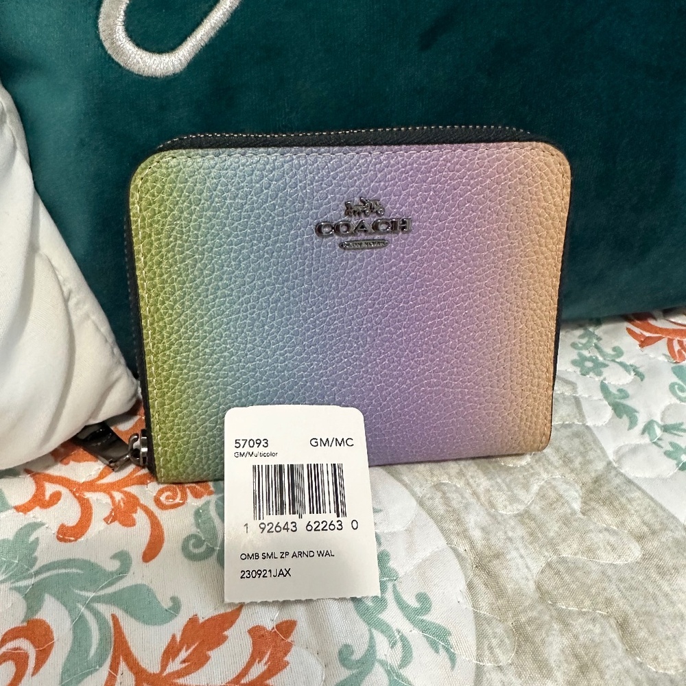 Coach Small Zip Around Wallet With Ombre